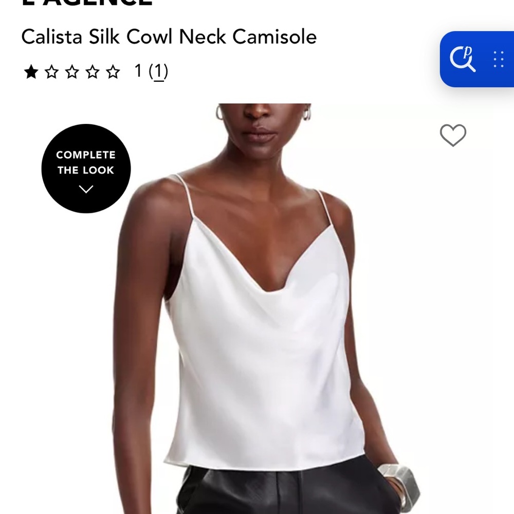 L'AGENCE Cream Draped Camisole